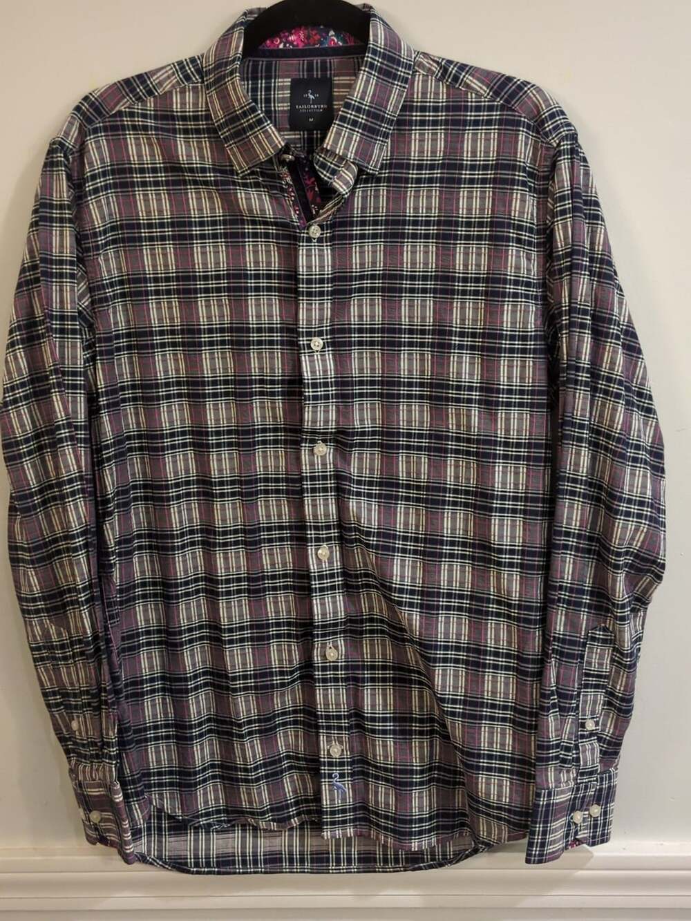 Tailorbyrd Plaid Long Sleeve Button Down Shirt Size M